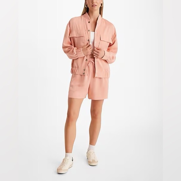 Satin Oversized Bomber Jacket - Picture 4 of 6